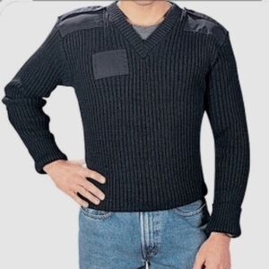 PSC Uniform Appeal Men's Black Ribbed Sweater Size L